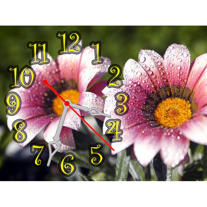 Настінний годинник Розкішні квіти, 30х40 см