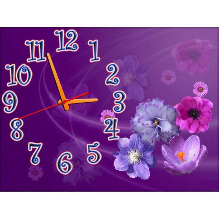 Настенные часы Фиолетовая композиция, 30х40 см
