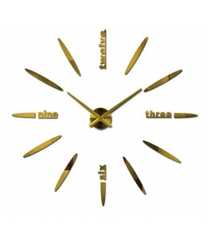 Годинник на всю стіну 3D 4212 Gold