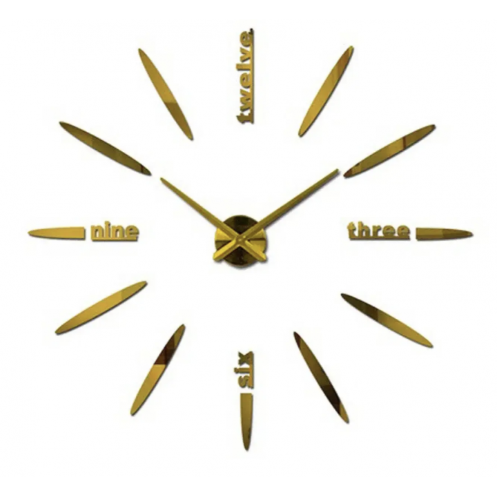 Годинник на всю стіну 3D 4212 Gold