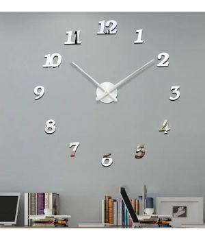 3D Годинник на стіну diy clock Size Silver