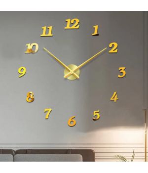 3D Годинник на стіну diy clock Size Gold