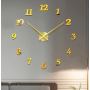 3D Годинник на стіну diy clock Size Gold