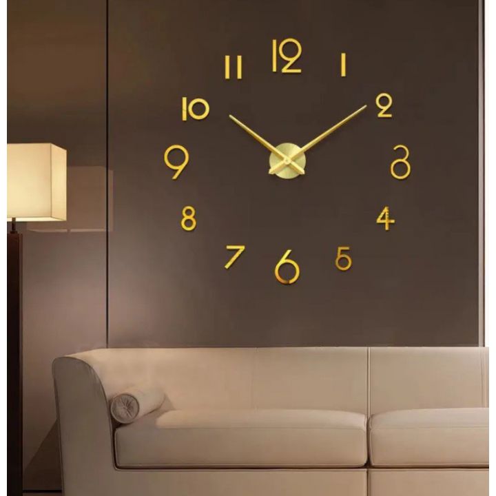 3D Годинник на стіну diy clock в Numbers Gold