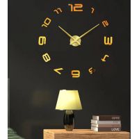 3D Годинник на стіну diy clock Clock Gold