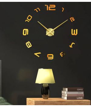 3D Годинник на стіну diy clock Clock Gold