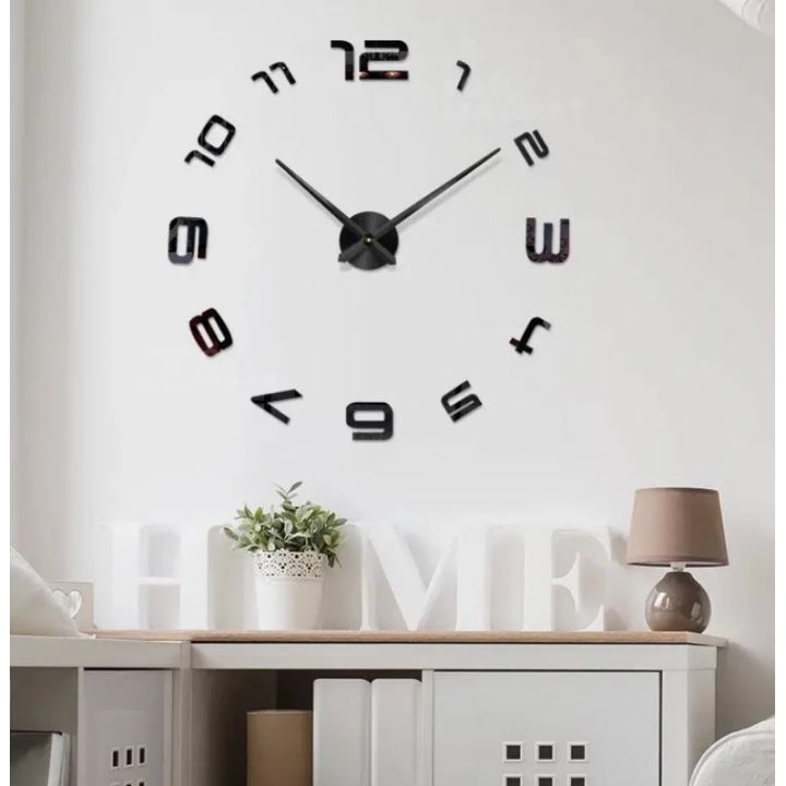 3D Годинник на стіну diy clock Clock Black