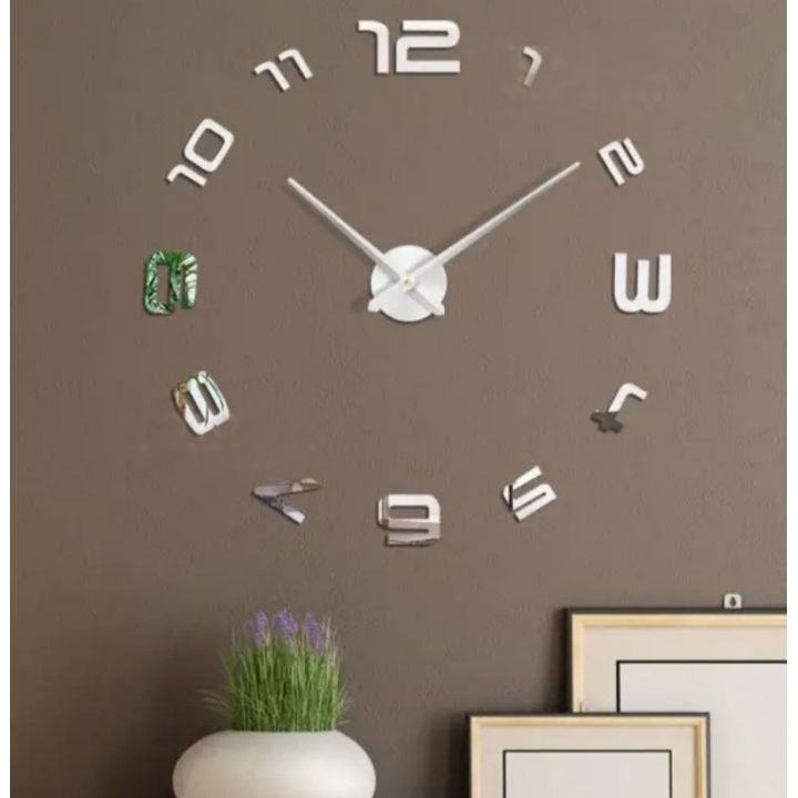 3D Годинник на стіну diy clock Clock Silver