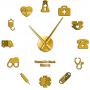 3Д Часы настенные diy clock в больницу Gold