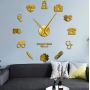 3D Годинник на стіну diy clock в лікарню Gold