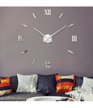 3D Годинник на стіну diy clock Rome Silver
