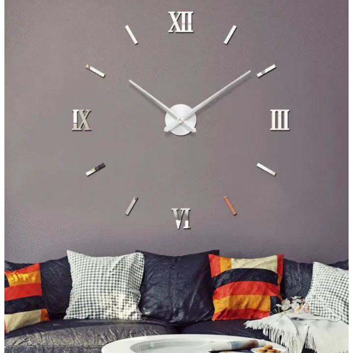 3Д Часы настенные diy clock Rome Silver