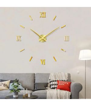 3D Годинник на стіну diy clock Rome Gold