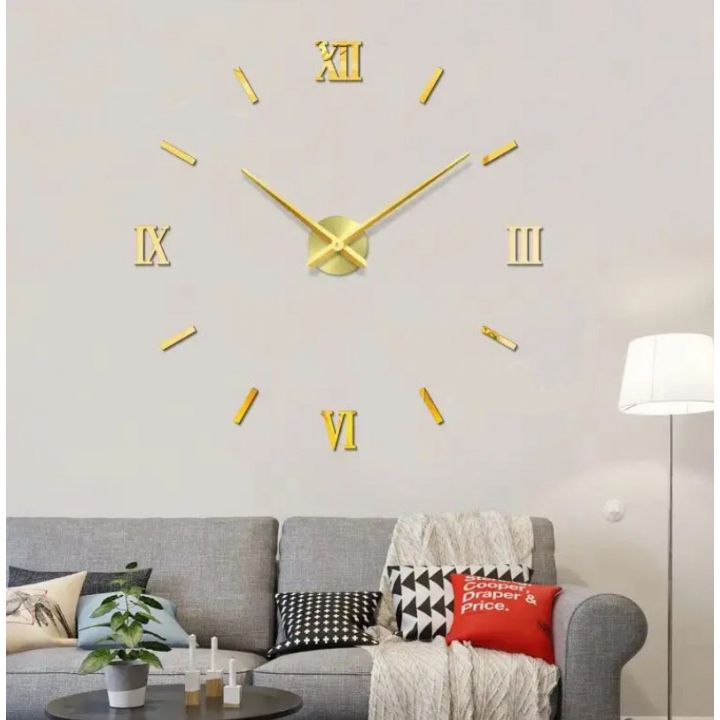 3D Годинник на стіну diy clock Rome Gold