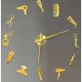 3Д Часы настенные diy clock в парикмахерскую, салон красоты Gold