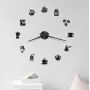 3D Годинник на стіну diy clock в кав'ярню, кафе, столову Coffee Black