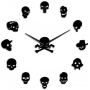 3Д Часы настенные diy clock для Хэллоуина Skulls Black