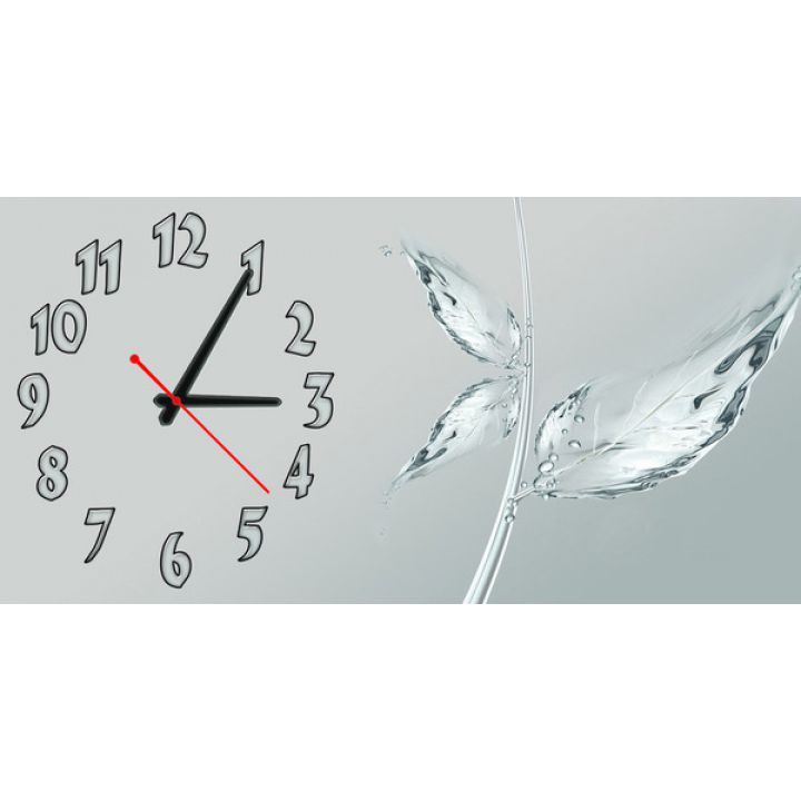Настенные часы Кристальный лист, 30х60 см