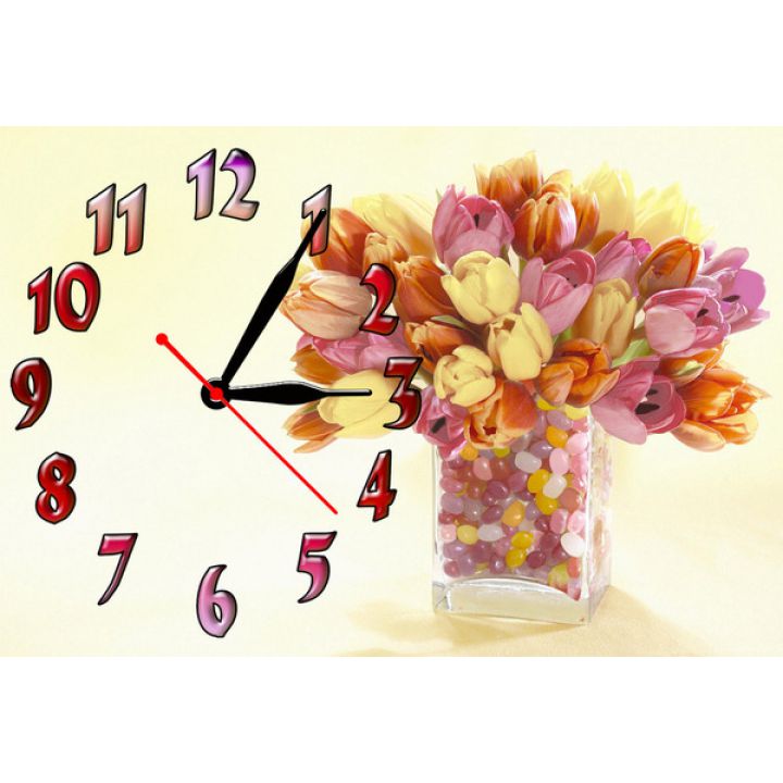 Настенные часы Тюльпаны и конфетки