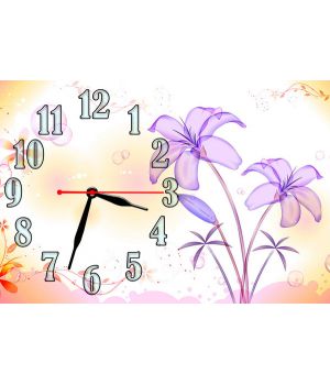 Настінний годинник Фіолетові квіти, 30х45 см