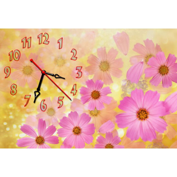 Настінний годинник Рожеві квіточки, 30х45 см