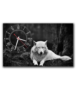 Настінний годинник Білий вовк, 30х50 см