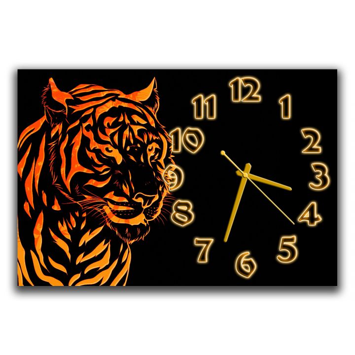 Настінний годинник для підлітка Тигр, золото, 30х45 см