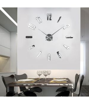 3D Великий інтер'єрний годинник настінний 4234 Silver