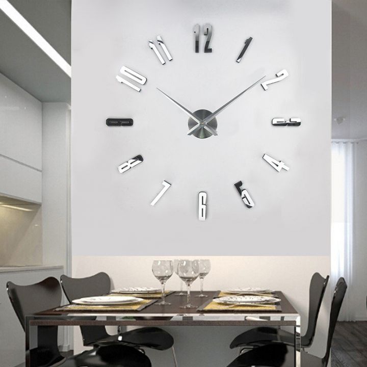 3D Великі інтер'єрні годинники настінні 4234 Silver