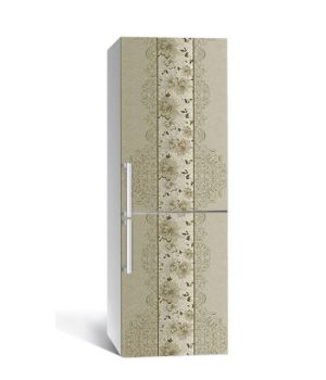 65х200 см, Наклейка на холодильник Винтажные хризантемы