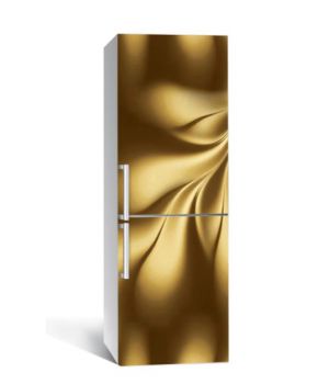 65х200 см, Наклейка на холодильник Мятое золото