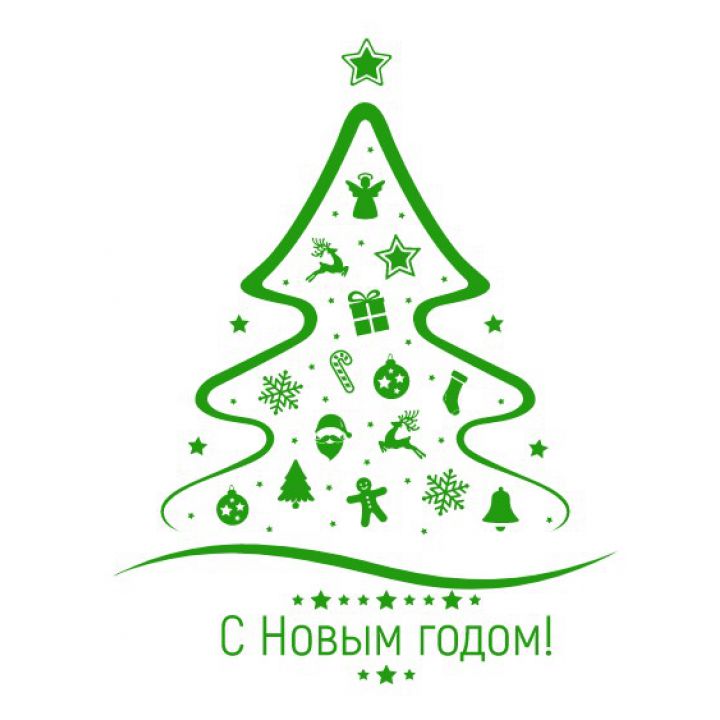 Інтер'єрна новорічна наклейка Новорічна ялинка 5