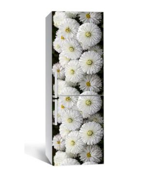 65х200 см, Наклейка на холодильник Белоснежные хризантемы