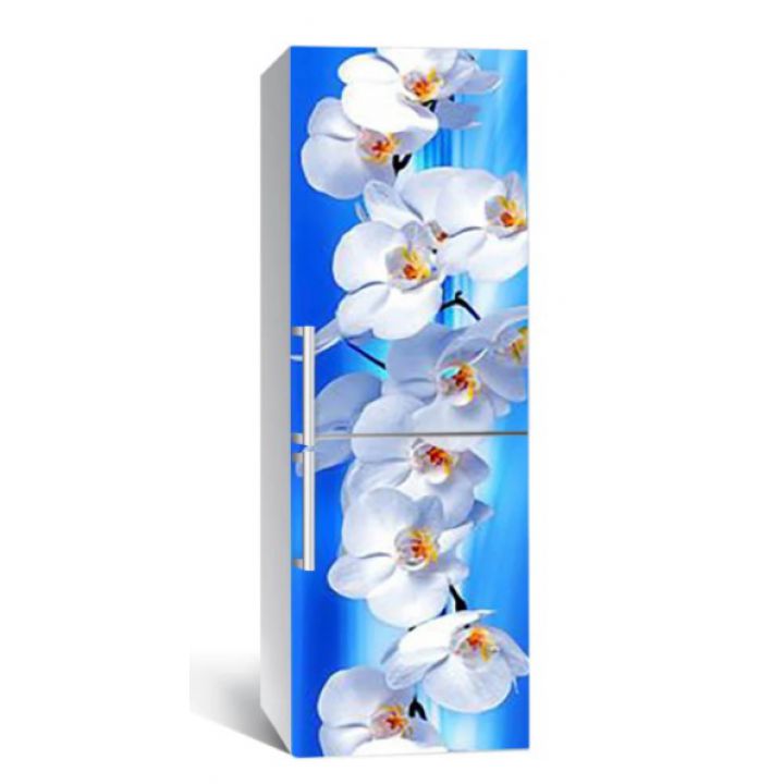 65х200 см, Наклейка на холодильник Орхидеи в океане