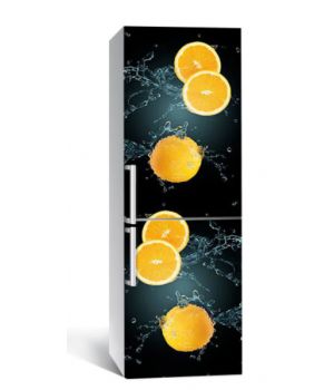 65х200 см, Наклейка на холодильник Апельсины в разрезе