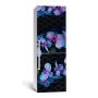 65х200 см, Наклейка на холодильник Ночь голубой орхидеи