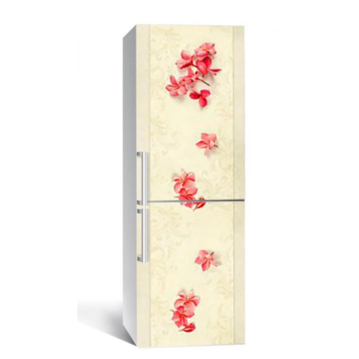 65х200 см, Наклейка на холодильник Соцветия на скатерти