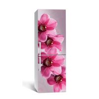 65х200 см, Наклейка на холодильник Крупные розовые орхидеи