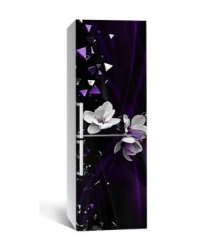 65х200 см, Наклейка на холодильник Фиолетовые частицы