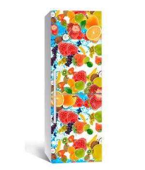 65х200 см, Наклейка на холодильник Фруктово-радужный взрыв