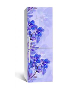 65х200 см, Наклейка на холодильник Орхидея электрик