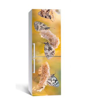 65х200 см, Наклейка на холодильник Бабочки и колоски