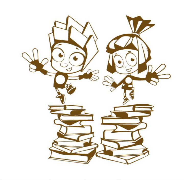 Інтер'єрна наклейка Читаємо з Фіксиками книги