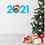 Інтер'єрна новорічна наклейка Рік Бика 500х200 мм