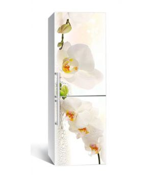 65х200 см, Наклейка на холодильник Белая орхидея 03
