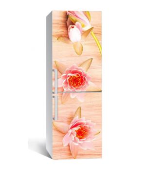 65х200 см, Наклейка на холодильник Цветы лотоса