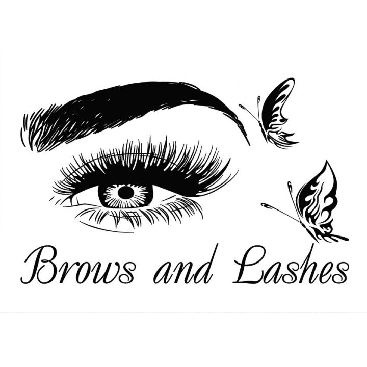 Интерьерная наклейка Брови и ресницы, один глаз