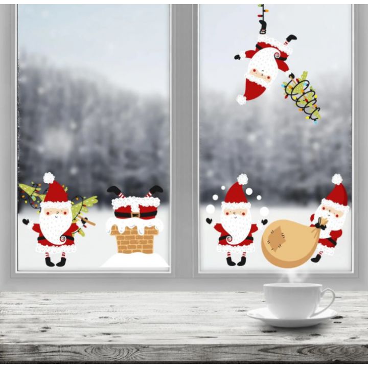 Інтер'єрна новорічна наклейка Веселі Діди Морози