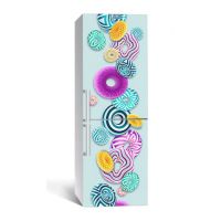 65х200 см, Наклейка на холодильник Геометрические пончики