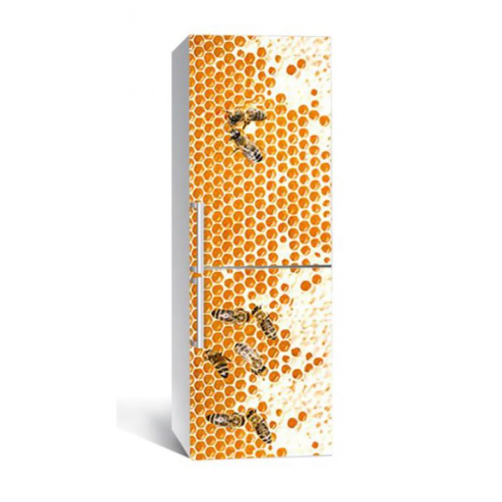 65х200 см, Наклейка на холодильник Пчелиные соты